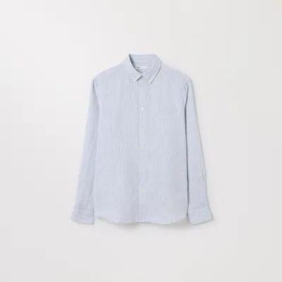 Asket The Linen Shirt Blue Stripe