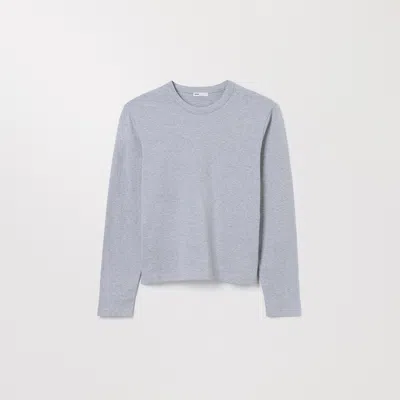 Asket The Long Sleeve T-shirt Grey Melange In Blue