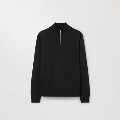 Asket The Merino Half Zip Sweater Black