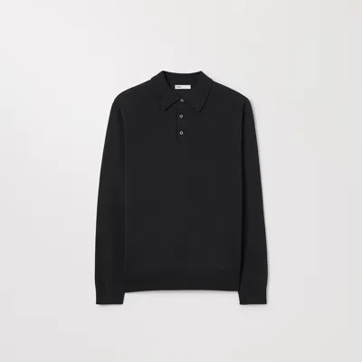 Asket The Merino Wool Polo Black