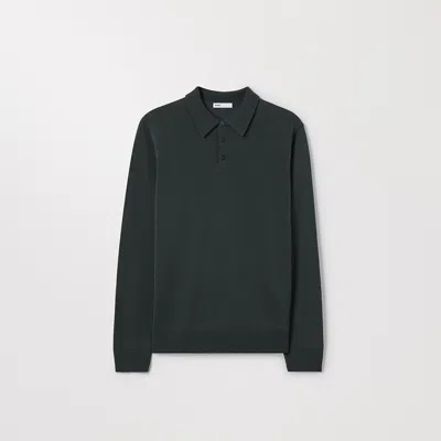 Asket The Merino Wool Polo Dark Green