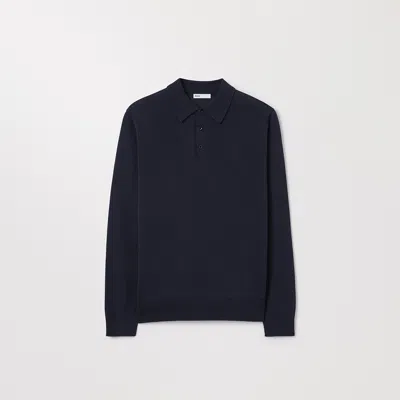 Asket The Merino Wool Polo Dark Navy