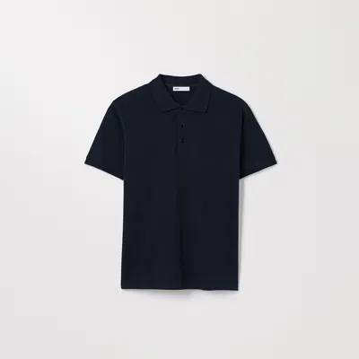 Asket The Pique Polo Dark Navy