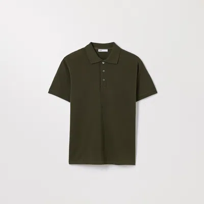 Asket The Pique Polo Dark Olive