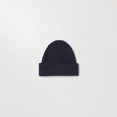 Asket The Ribbed Wool Beanie Dark Navy