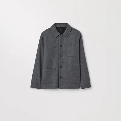 Asket The Wool Overshirt Charcoal Melange