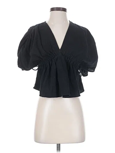 Pre-owned Asos Design 3/4 Sleeve Blouse In Black