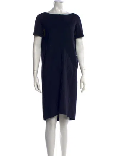 Pre-owned Aspesi Bateau Neckline Knee-length Dress In Blue