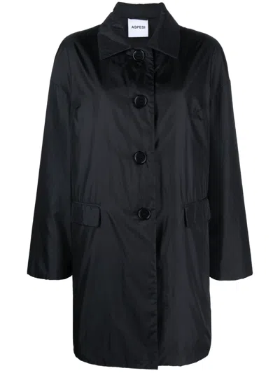 Aspesi Black Nylon Coat