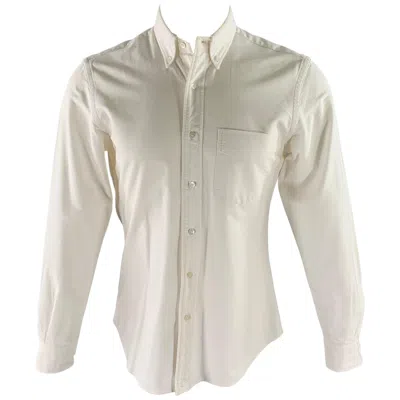 Pre-owned Aspesi Size S White Oxford Long Sleeve Shirt