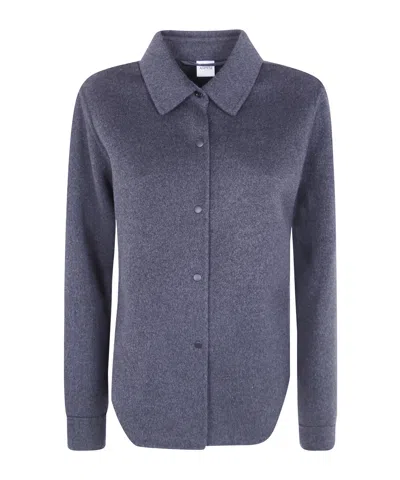 Aspesi Snap-front Wool Jacket In Blue