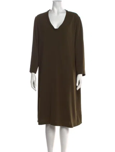 Pre-owned Aspesi V-neck Knee-length Dress In Brown