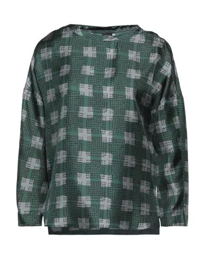 Aspesi Woman Blouse Dark Green Size 2 Silk
