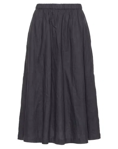 Aspesi Woman Midi Skirt Midnight Blue Size 10 Linen