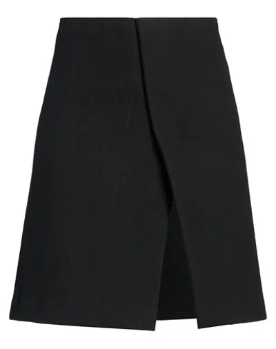Aspesi Woman Mini Skirt Black Size 8 Virgin Wool, Polyamide, Cotton In Multi