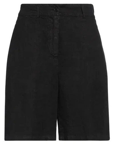 Aspesi Woman Shorts & Bermuda Shorts Black Size 10 Linen