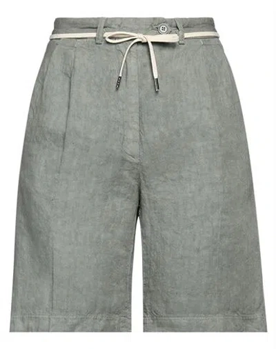 Aspesi Woman Shorts & Bermuda Shorts Sage Green Size L Linen