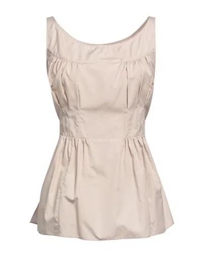Aspesi Woman Top Beige Size 6 Cotton