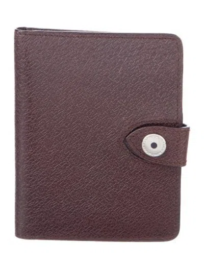 Pre-owned Asprey Leather Graphic Print Bifold Wallet In Brown