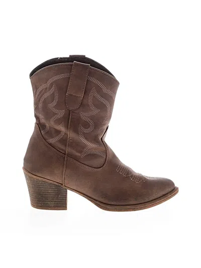 Pre-owned Assorted Brands Boots In Brown