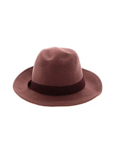 Pre-owned Assorted Brands Fedora In Burgundy