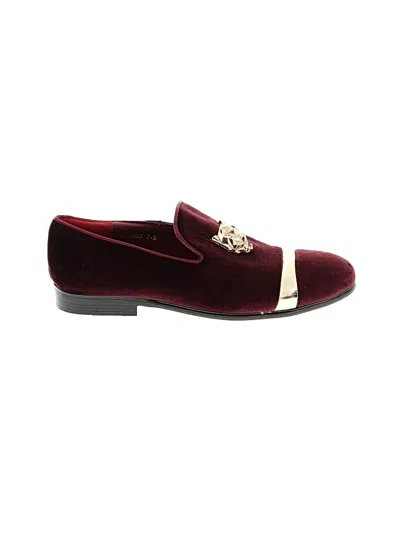 Pre-owned Assorted Brands Flats In Burgundy