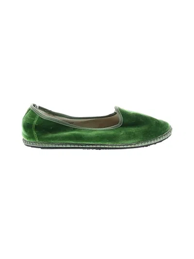 Pre-owned Assorted Brands Flats In Green