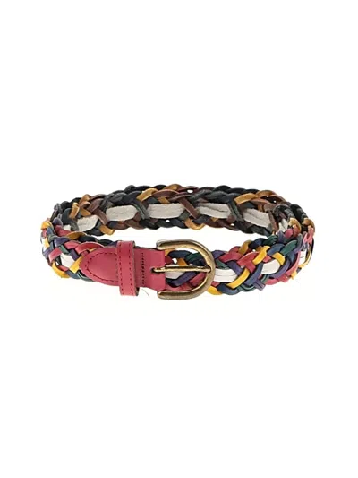 Pre-owned Assorted Brands Leather Belt In Burgundy