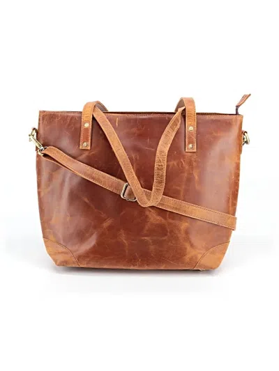 Pre-owned Assorted Brands Leather Tote Bag In Brown