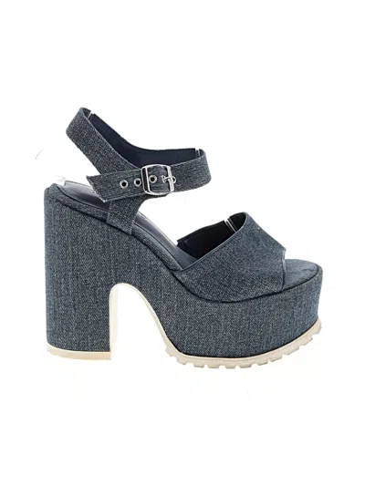 Pre-owned Assorted Brands Wedges In Blue