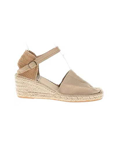 Pre-owned Assorted Brands Wedges In Tan