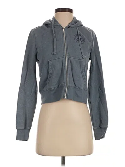 Pre-owned Assorted Brands Zip Up Hoodie In Gray