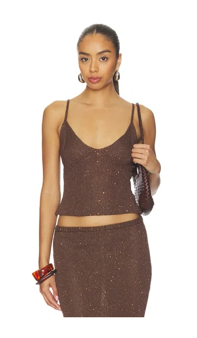 Asta Resort Carolina Camisole In Dark Chocolate Sequin