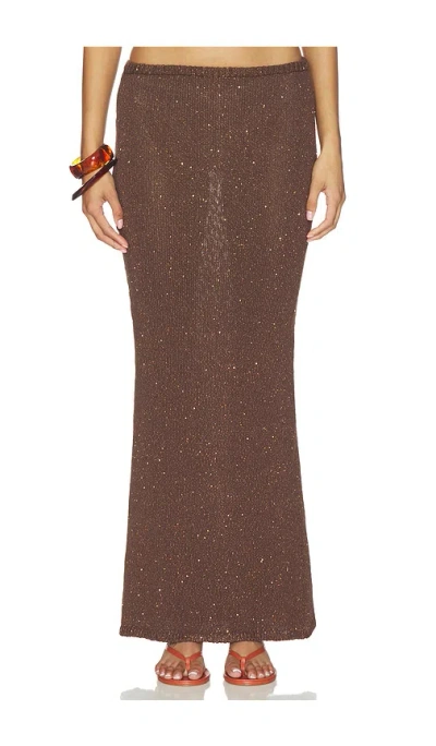 Asta Resort Carolina Skirt In Dark Chocolate Sequin