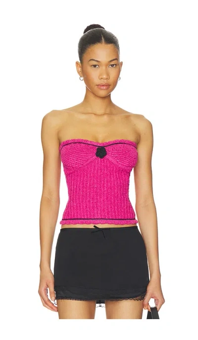 Asta Resort Colette Corset In Geranium Sequin