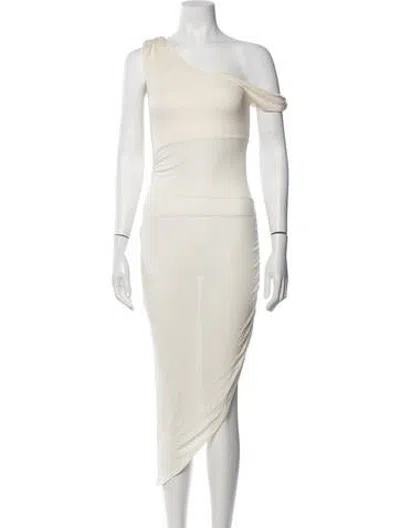 Pre-owned Asta Resort One-shoulder Midi Length Dress W/ Tags In Neutrals