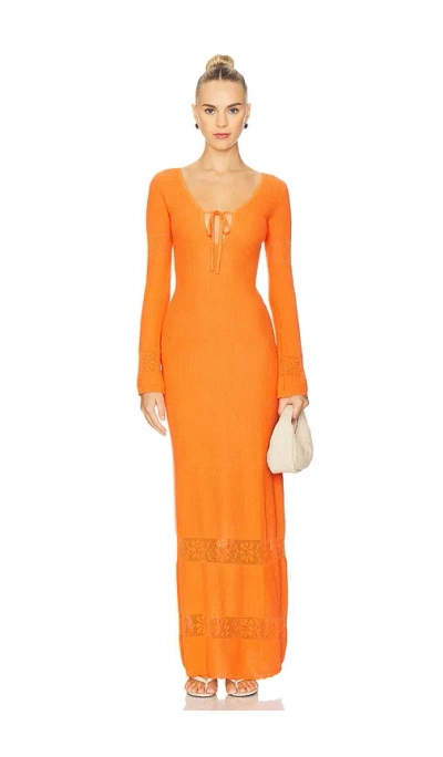 Asta Resort Rita Crochet Dress In Tangerine