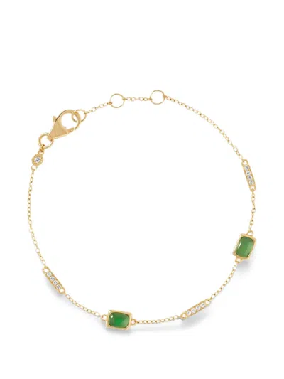 Astley Clarke Aurora Ridge Green Chalcedony Bracelet In Gold