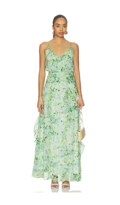 Astr Brianna Dress In Green Floral
