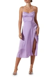 Astr Bustier Satin Dress In Lavender