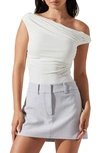Astr Fiora One-shoulder Bodysuit In Off White
