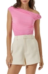 Astr Fiora One-shoulder Bodysuit In Pink