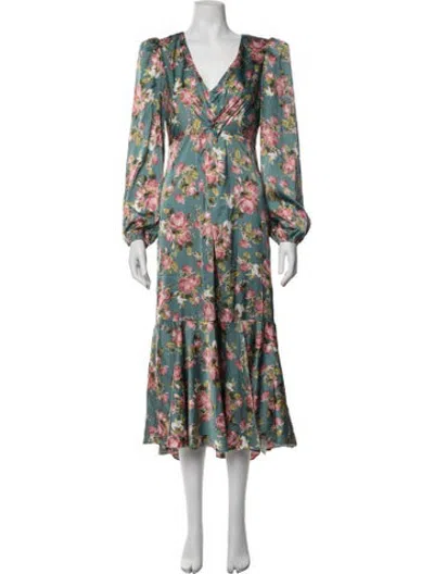 Pre-owned Astr Floral Print Midi Length Dress In Multicolor