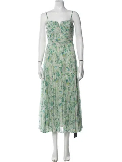 Pre-owned Astr Floral Print Midi Length Dress W/ Tags In Green