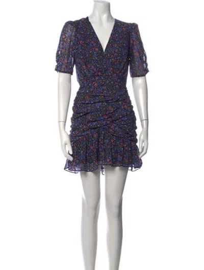 Pre-owned Astr Floral Print Mini Dress In Black