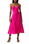 Astr Gala Midi Dress In Fuchsia