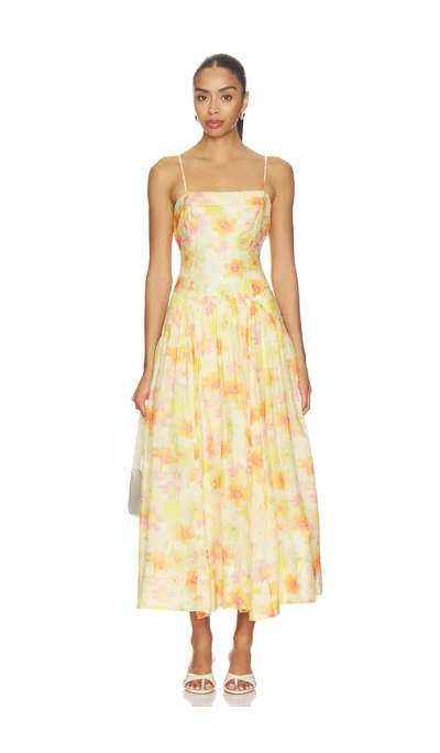Astr Ovina Dress In Yellow Floral