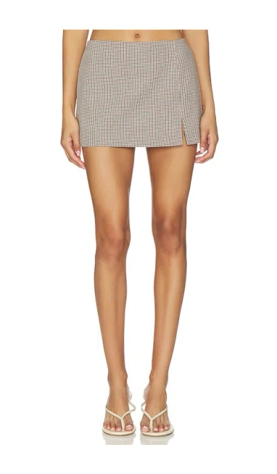Astr Pini Skort In Brown Gingham