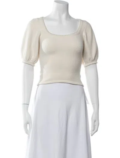 Pre-owned Astr Square Neckline Sweater In White