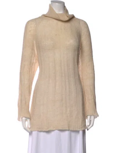 Pre-owned Atelier Delphine Baby Alpaca Turtleneck Sweater In Neutrals